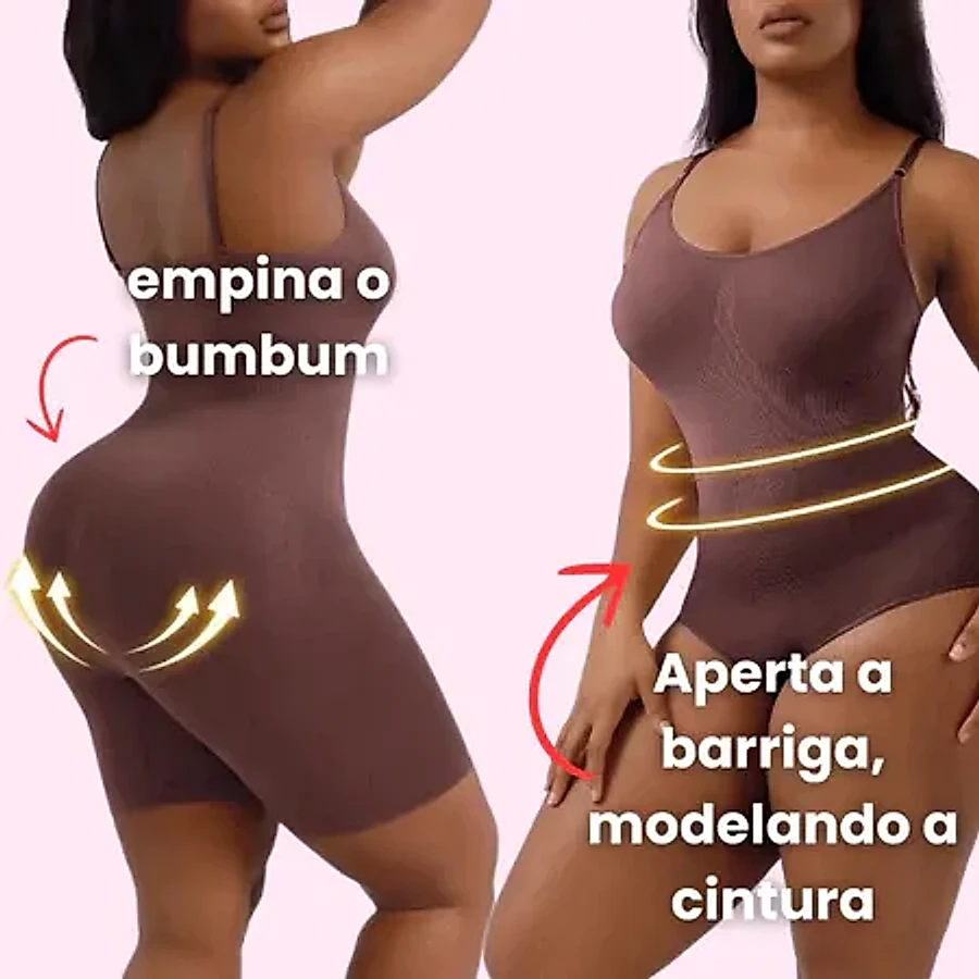 Body Modelador Efeito Push-Up e Modela Cintura